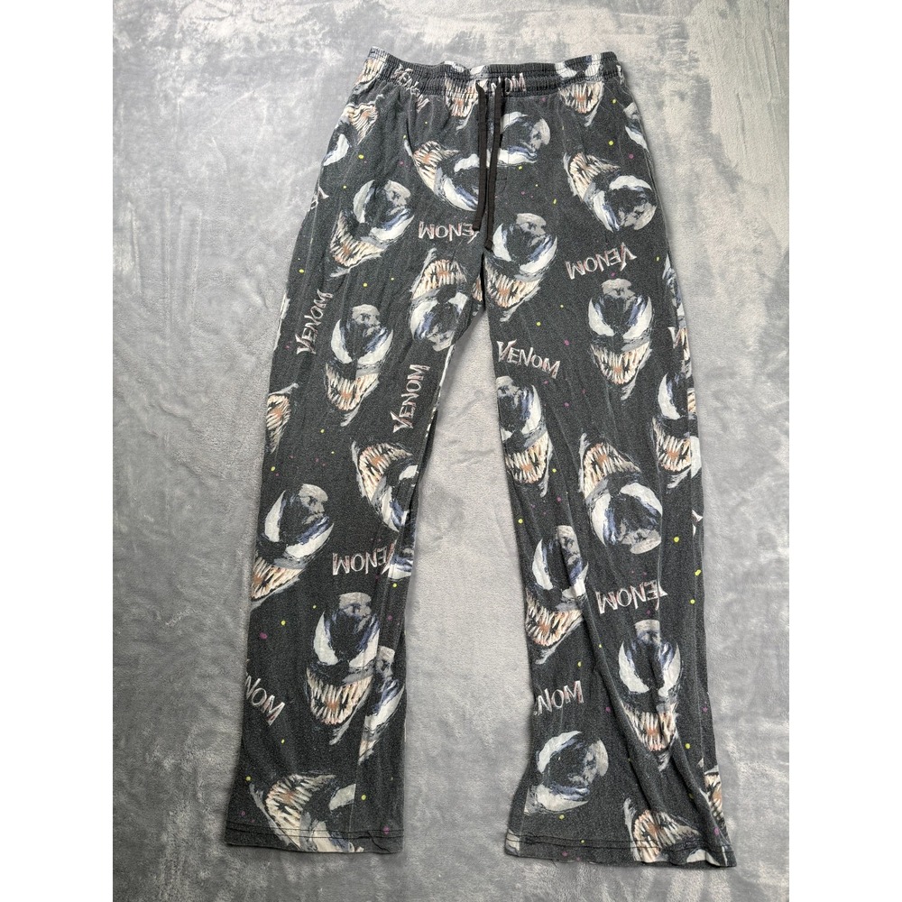 Marvel Sleepwear Pajama Pants Mens Medium Black Venom All Over Print Drawstring
